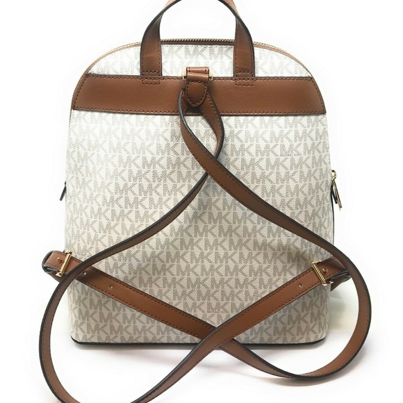 Michael Kors Cream and Tan MK Signature Backpack main image 4